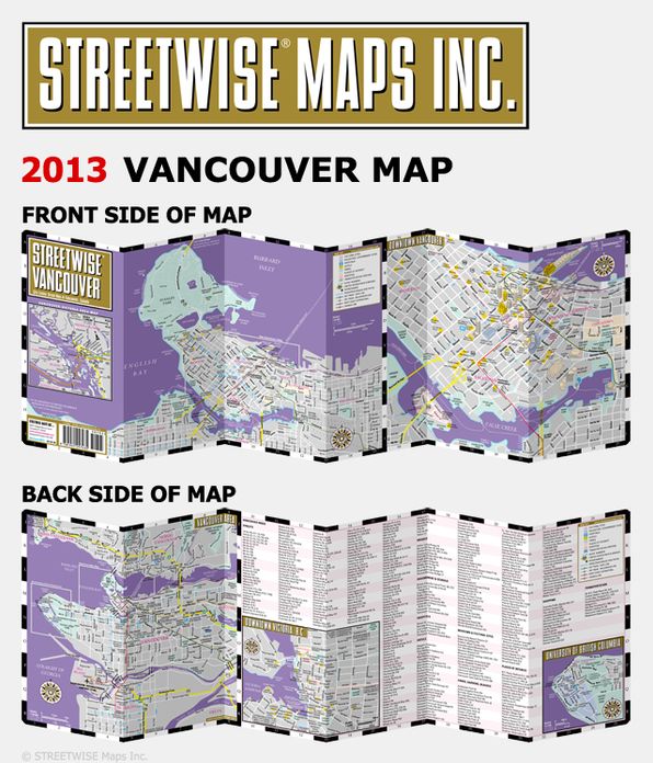 Streetwise Vancouver Map - Laminated City Center Street Map of Vancouver, Canada - Folding Pocket Size Travel Map With Metro (2013)
