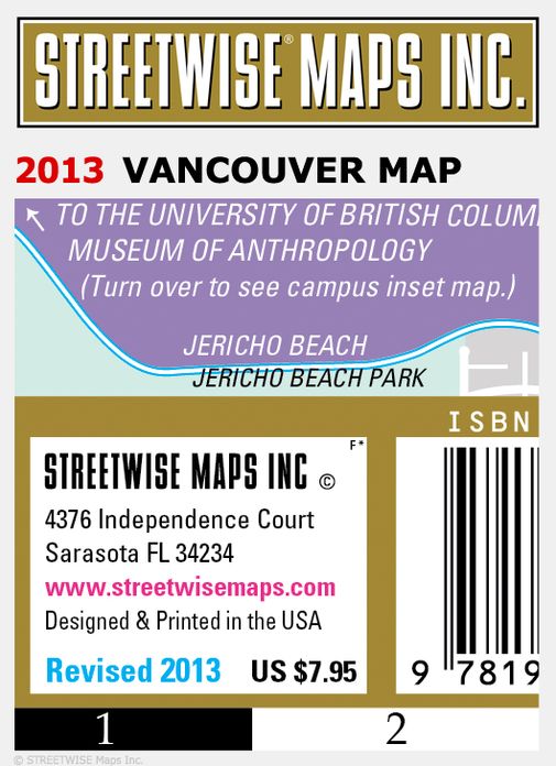 Streetwise Vancouver Map - Laminated City Center Street Map of Vancouver, Canada - Folding Pocket Size Travel Map With Metro (2013)