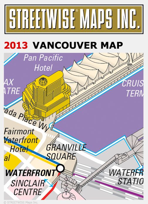 Streetwise Vancouver Map - Laminated City Center Street Map of Vancouver, Canada - Folding Pocket Size Travel Map With Metro (2013)