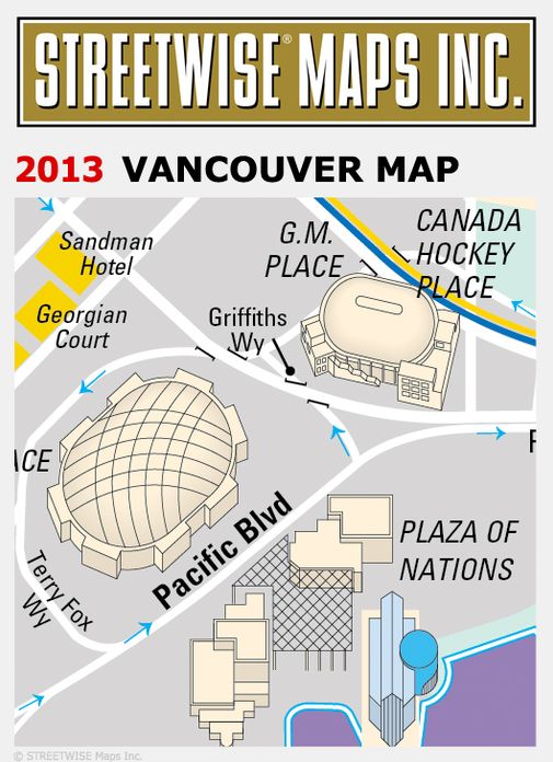 Streetwise Vancouver Map - Laminated City Center Street Map of Vancouver, Canada - Folding Pocket Size Travel Map With Metro (2013)