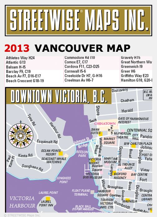 Streetwise Vancouver Map - Laminated City Center Street Map of Vancouver, Canada - Folding Pocket Size Travel Map With Metro (2013)