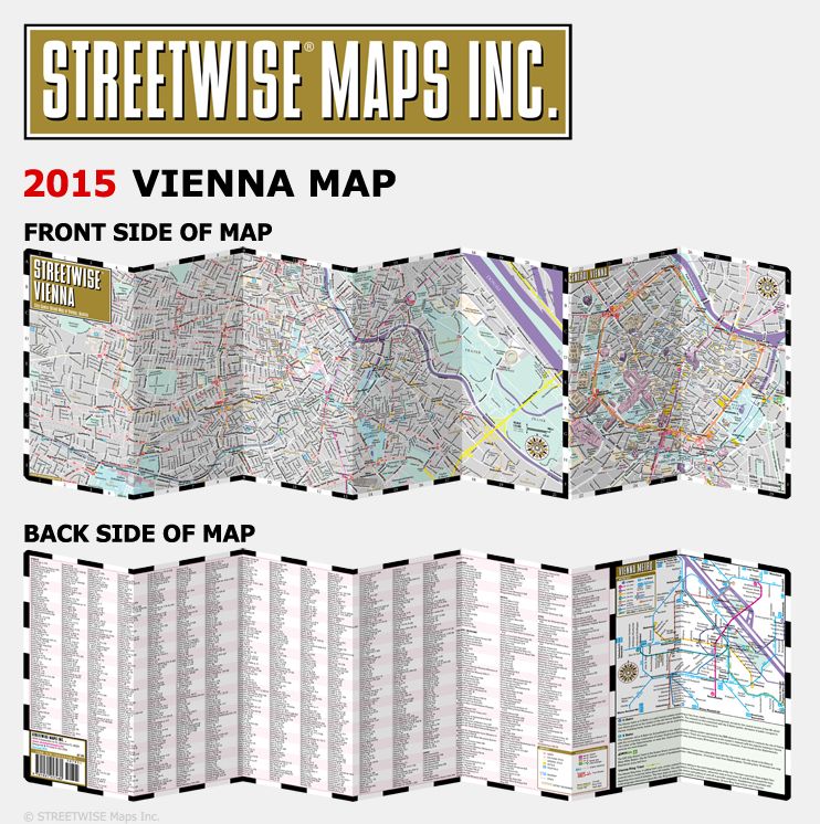 Streetwise Vienna Map - Laminated City Center Street Map of Vienna, Austria - Folding Pocket Size Travel Map With Metro (2015)