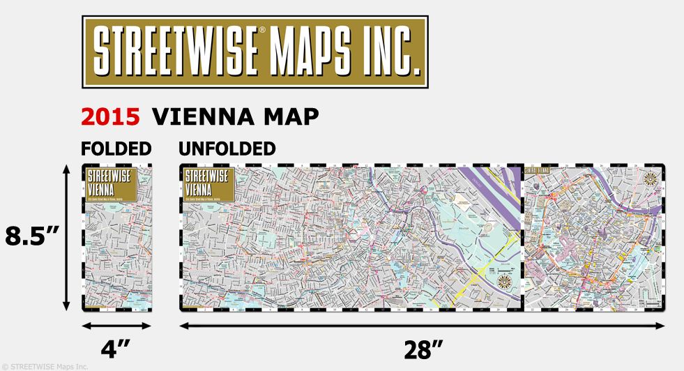 Streetwise Vienna Map - Laminated City Center Street Map of Vienna, Austria - Folding Pocket Size Travel Map With Metro (2015)