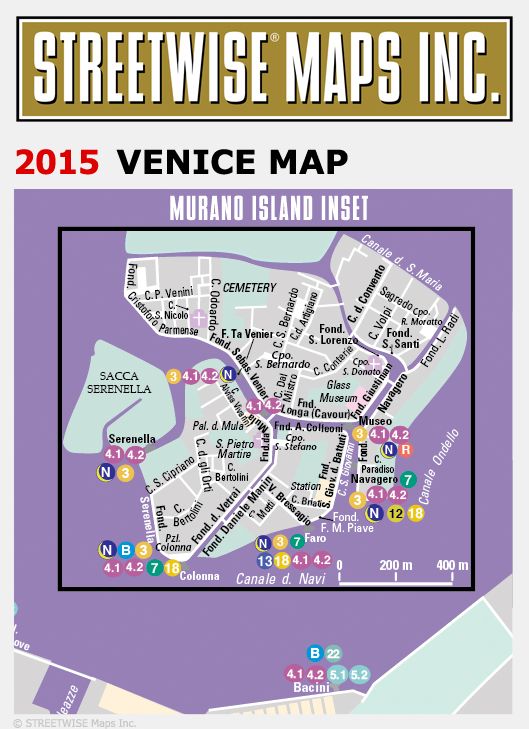Streetwise Venice Map - Laminated City Street Map of Venice, Italy - Folding pocket size travel map with water bus map (2015)