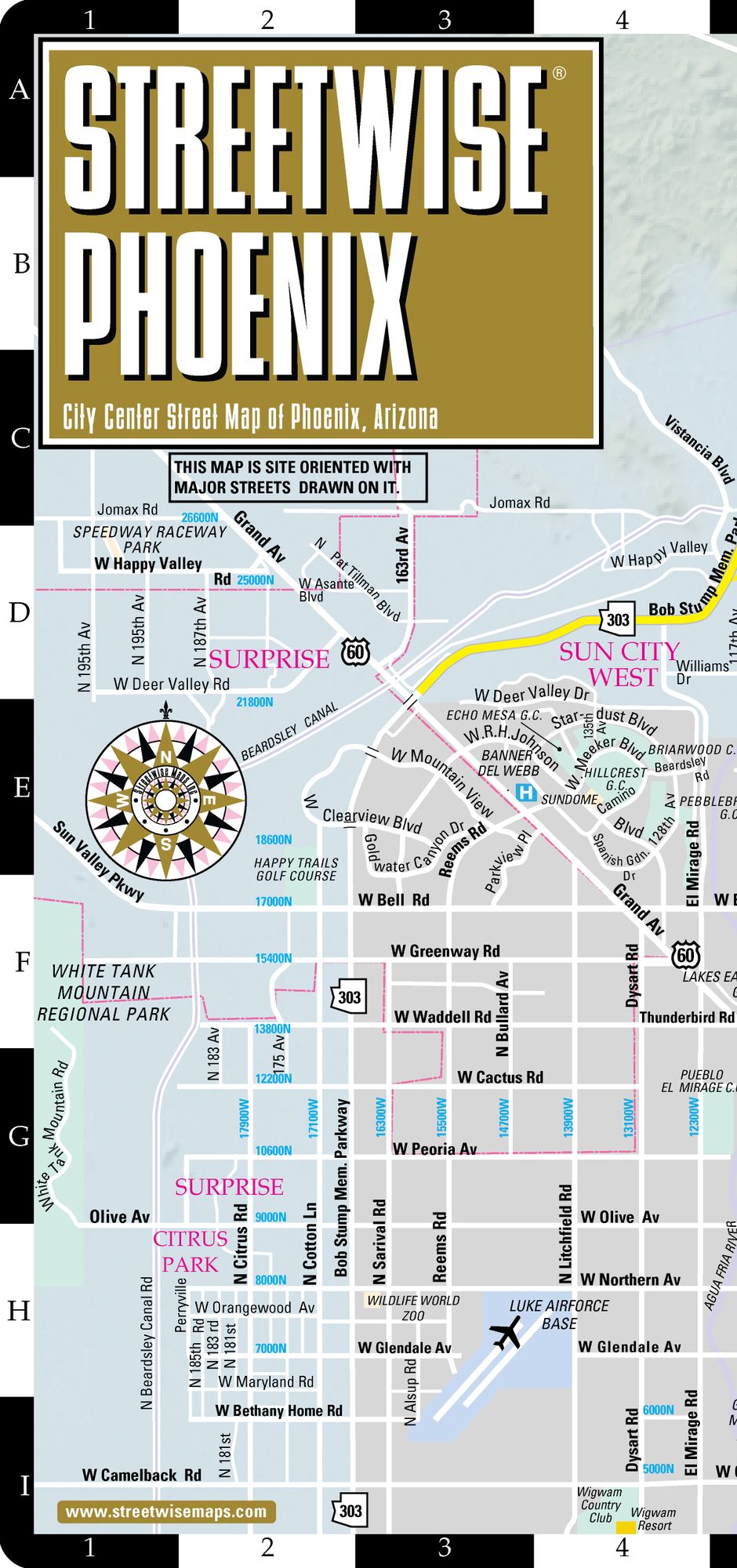 Streetwise Phoenix Map - Laminated City Center Street Map of Phoenix, Arizona - Folding Pocket Size Travel Map With Metro Light Rail & Scottsdale (2013)