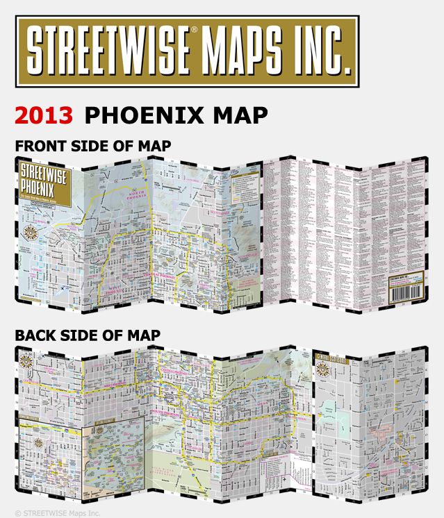 Streetwise Phoenix Map - Laminated City Center Street Map of Phoenix, Arizona - Folding Pocket Size Travel Map With Metro Light Rail & Scottsdale (2013)