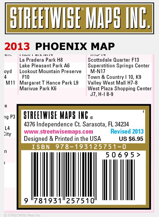 Streetwise Phoenix Map - Laminated City Center Street Map of Phoenix, Arizona - Folding Pocket Size Travel Map With Metro Light Rail & Scottsdale (2013)