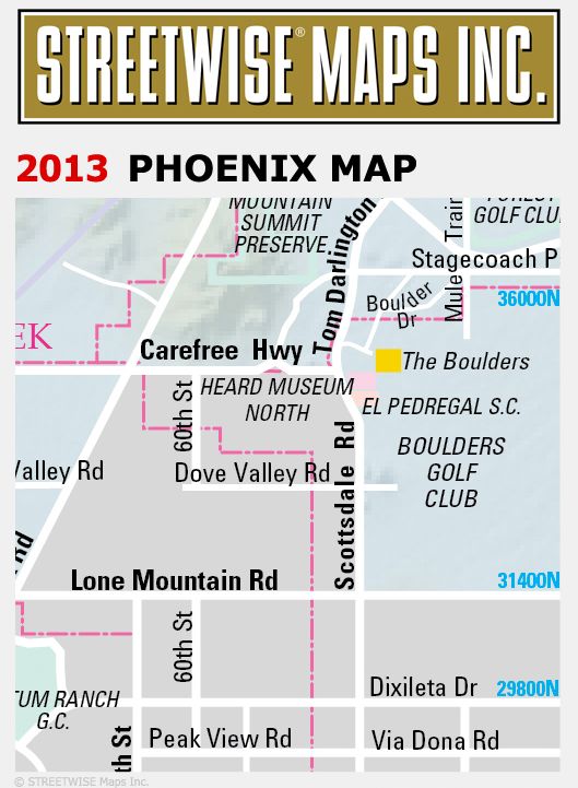 Streetwise Phoenix Map - Laminated City Center Street Map of Phoenix, Arizona - Folding Pocket Size Travel Map With Metro Light Rail & Scottsdale (2013)