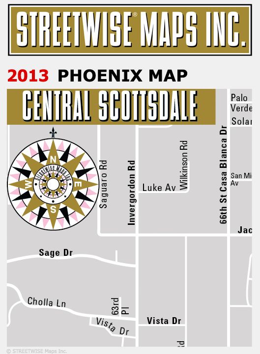 Streetwise Phoenix Map - Laminated City Center Street Map of Phoenix, Arizona - Folding Pocket Size Travel Map With Metro Light Rail & Scottsdale (2013)