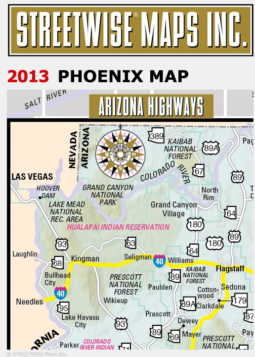 Streetwise Phoenix Map - Laminated City Center Street Map of Phoenix, Arizona - Folding Pocket Size Travel Map With Metro Light Rail & Scottsdale (2013)