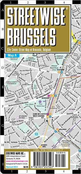 Streetwise Brussels Map - Laminated City Center Street Map of Brussels, Belgium - Folding Pocket Size Travel Map With Metro (2015)