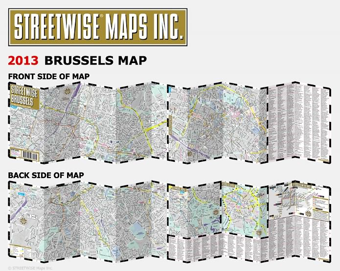 Streetwise Brussels Map - Laminated City Center Street Map of Brussels, Belgium - Folding Pocket Size Travel Map With Metro (2015)