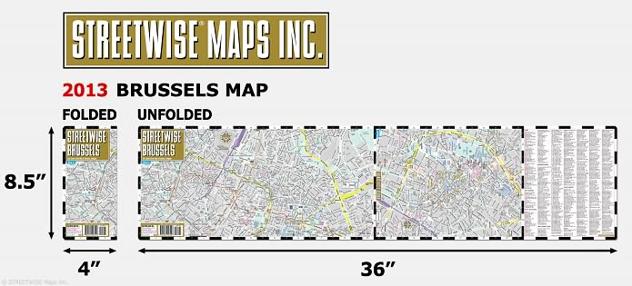 Streetwise Brussels Map - Laminated City Center Street Map of Brussels, Belgium - Folding Pocket Size Travel Map With Metro (2015)
