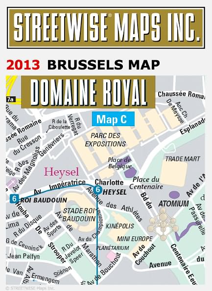 Streetwise Brussels Map - Laminated City Center Street Map of Brussels, Belgium - Folding Pocket Size Travel Map With Metro (2015)