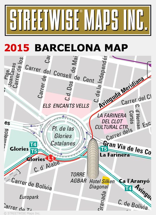 Streetwise Barcelona Map - Laminated City Center Street Map of Barcelona, Spain - Folding Pocket Size Travel Map With Metro (2015)