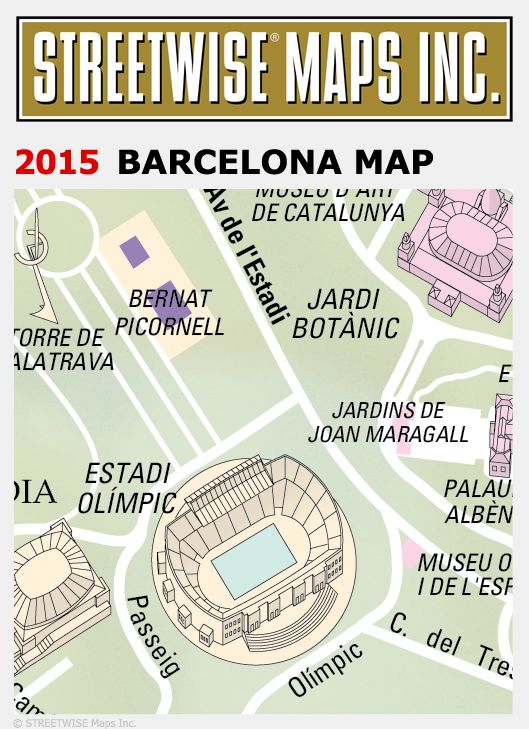 Streetwise Barcelona Map - Laminated City Center Street Map of Barcelona, Spain - Folding Pocket Size Travel Map With Metro (2015)