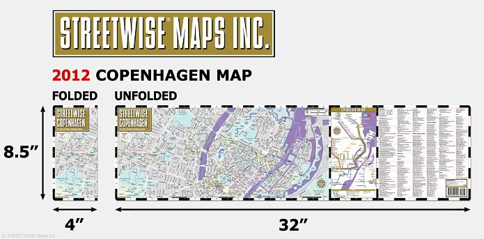 Streetwise Copenhagen Map - Laminated City Center Street Map of Copenhagen, Denmark - Folding Pocket Size Travel Map (2015)