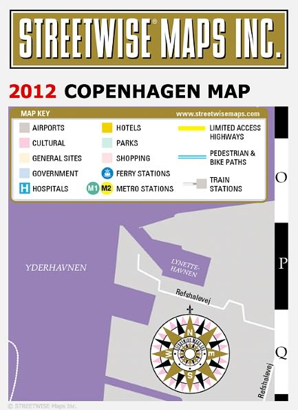 Streetwise Copenhagen Map - Laminated City Center Street Map of Copenhagen, Denmark - Folding Pocket Size Travel Map (2015)