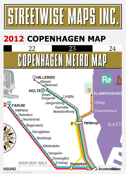 Streetwise Copenhagen Map - Laminated City Center Street Map of Copenhagen, Denmark - Folding Pocket Size Travel Map (2015)