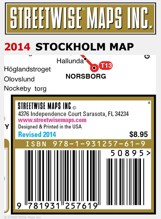 Streetwise Stockholm Map - Laminated City Center Street Map of Stockholm, Sweden - Folding Pocket Size Travel Map With Metro (2014)