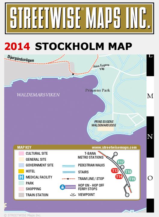 Streetwise Stockholm Map - Laminated City Center Street Map of Stockholm, Sweden - Folding Pocket Size Travel Map With Metro (2014)
