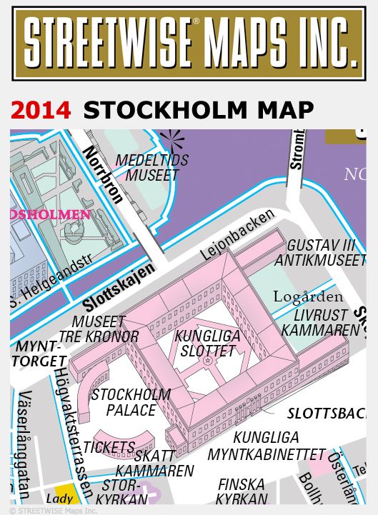 Streetwise Stockholm Map - Laminated City Center Street Map of Stockholm, Sweden - Folding Pocket Size Travel Map With Metro (2014)