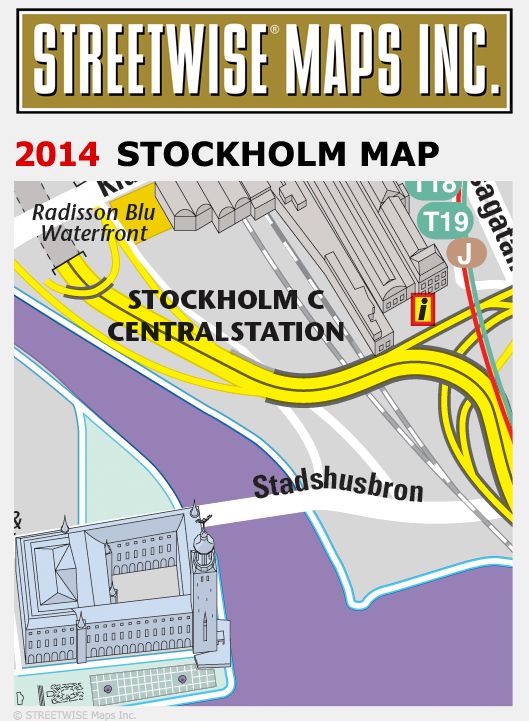 Streetwise Stockholm Map - Laminated City Center Street Map of Stockholm, Sweden - Folding Pocket Size Travel Map With Metro (2014)