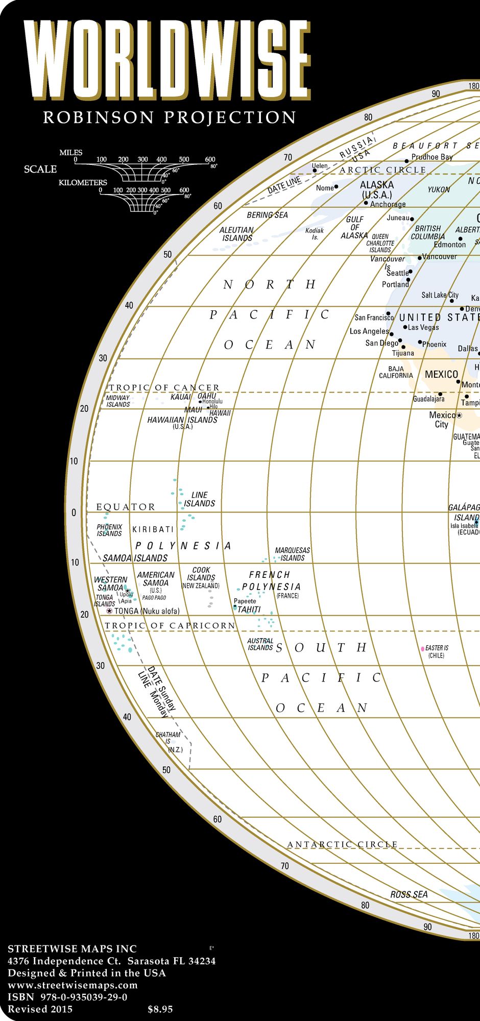 Streetwise World Map - Laminated Map of the World - Folding Pocket Size Travel Map (2015)