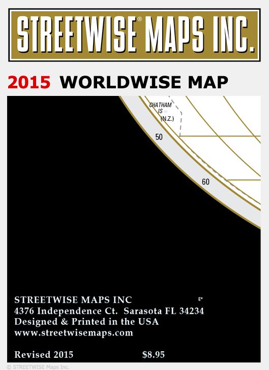 Streetwise World Map - Laminated Map of the World - Folding Pocket Size Travel Map (2015)