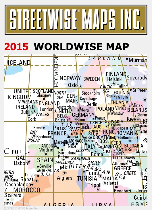 Streetwise World Map - Laminated Map of the World - Folding Pocket Size Travel Map (2015)