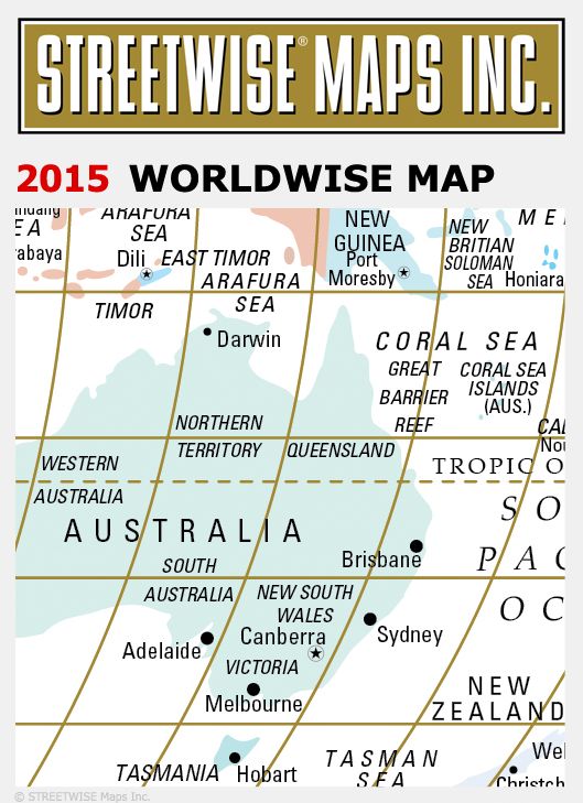 Streetwise World Map - Laminated Map of the World - Folding Pocket Size Travel Map (2015)