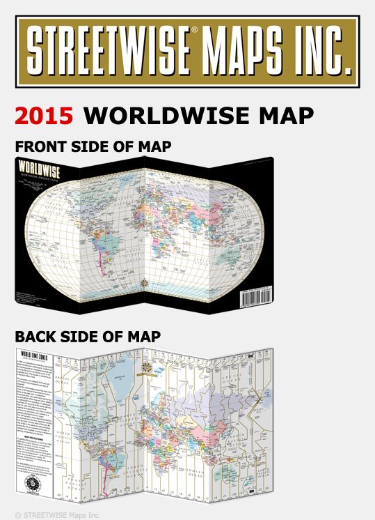 Streetwise World Map - Laminated Map of the World - Folding Pocket Size Travel Map (2015)