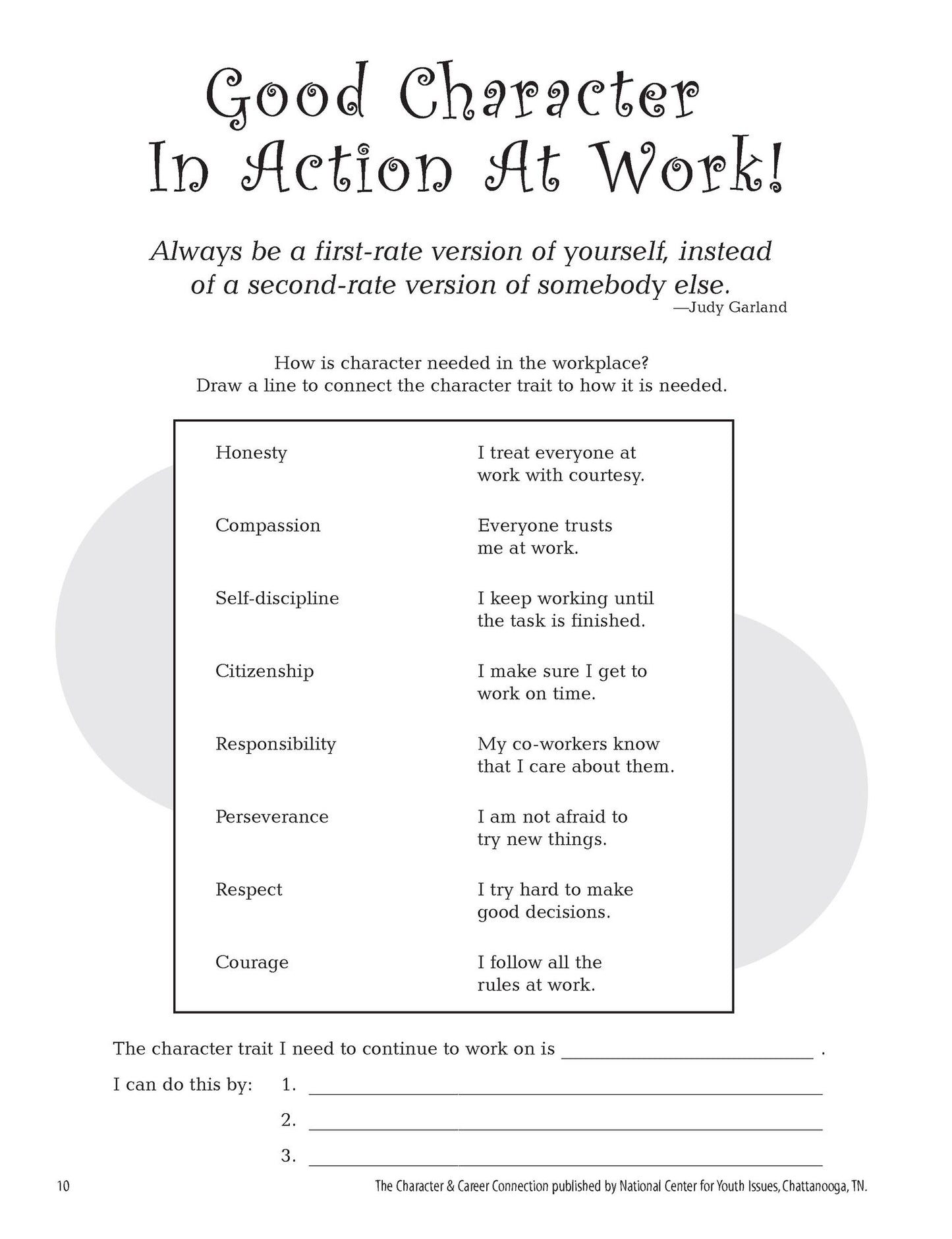 Character & Career Connection