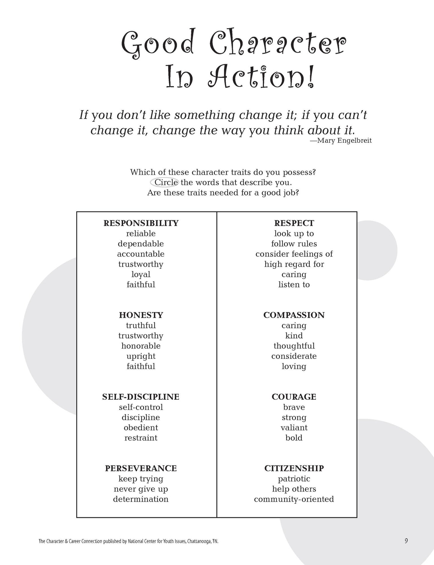 Character & Career Connection
