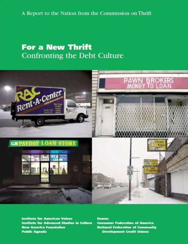 For a New Thrift: Confronting the Debt Culture