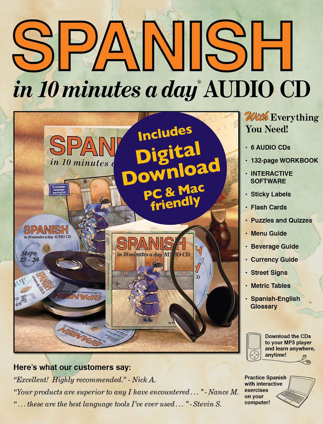 SPANISH in 10 minutes a day with Audio CD