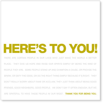 Here's To You!