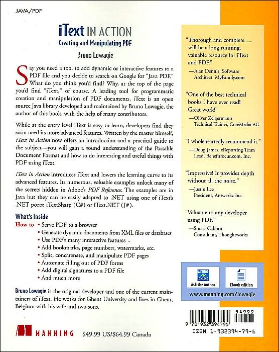 iText in Action: Creating and Manipulating PDF