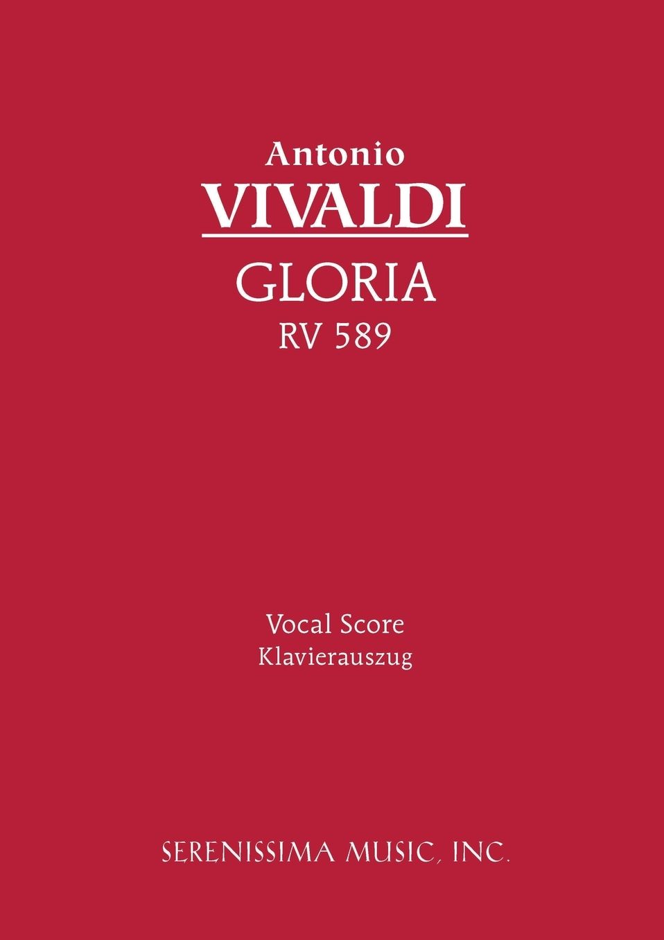 Gloria, Rv 589 - Vocal Score