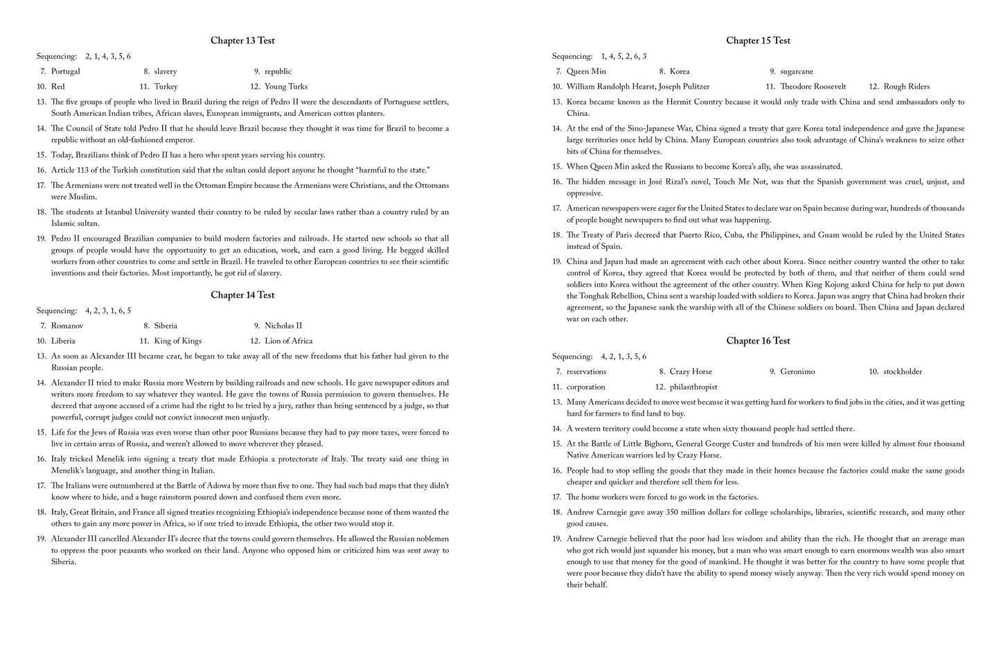 The Story of the World: History for the Classical Child, Volume 4 Tests: The Modern Age: From Victoria's Empire to the End of the USSR