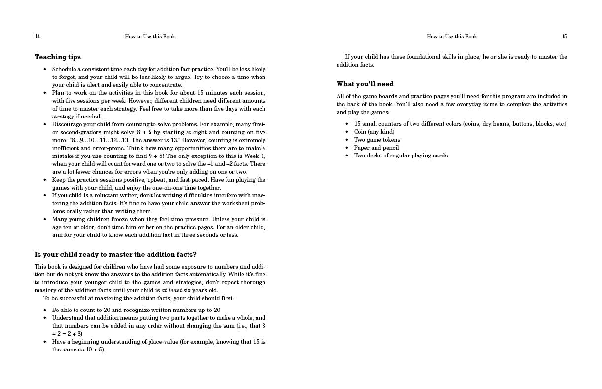 Addition Facts that Stick: Help Your Child Master the Addition Facts for Good in Just Six Weeks