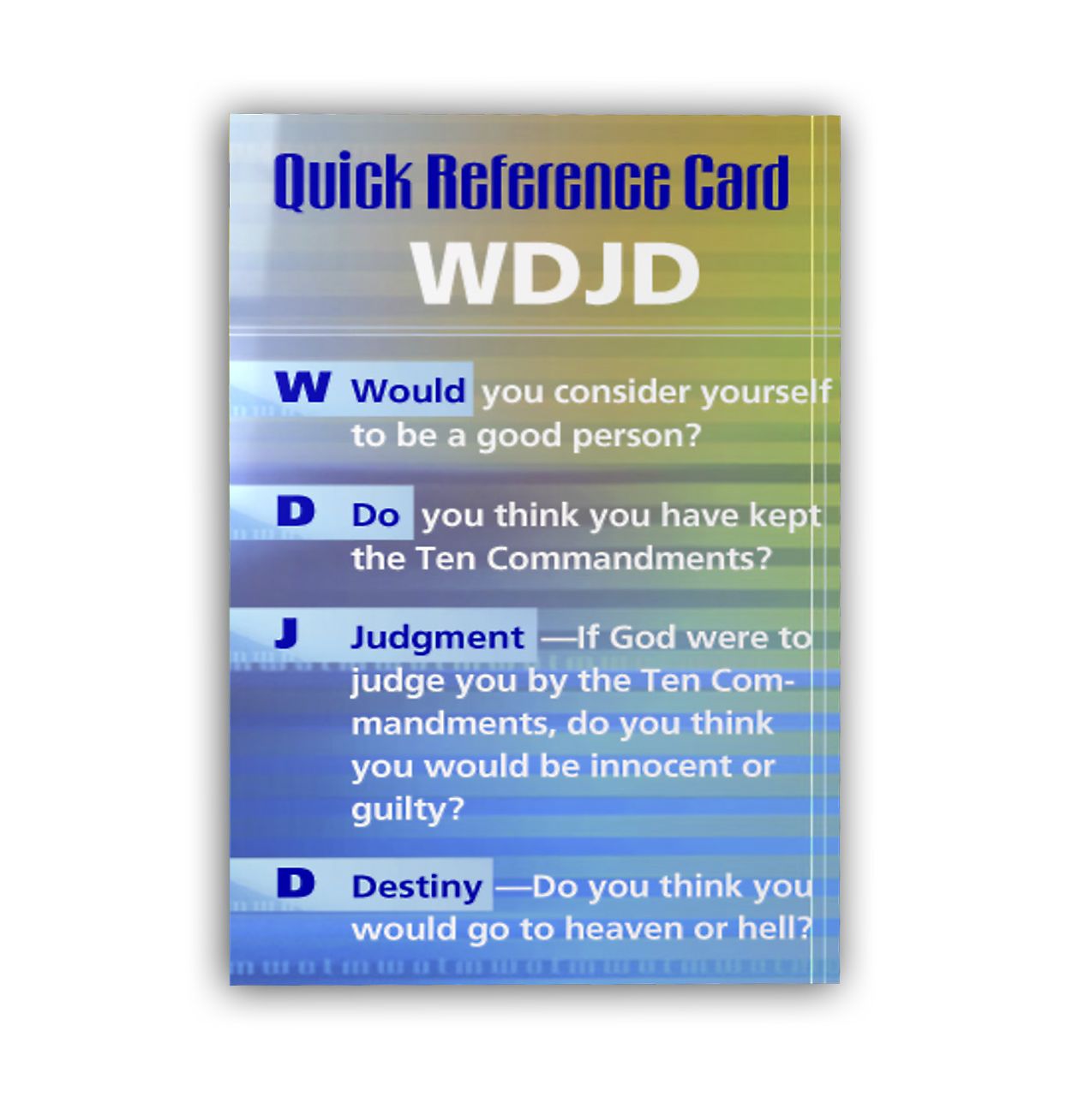 The Way of the Master Basic Training Course: Quick Reference Card: QUICK REFERENCE CARD