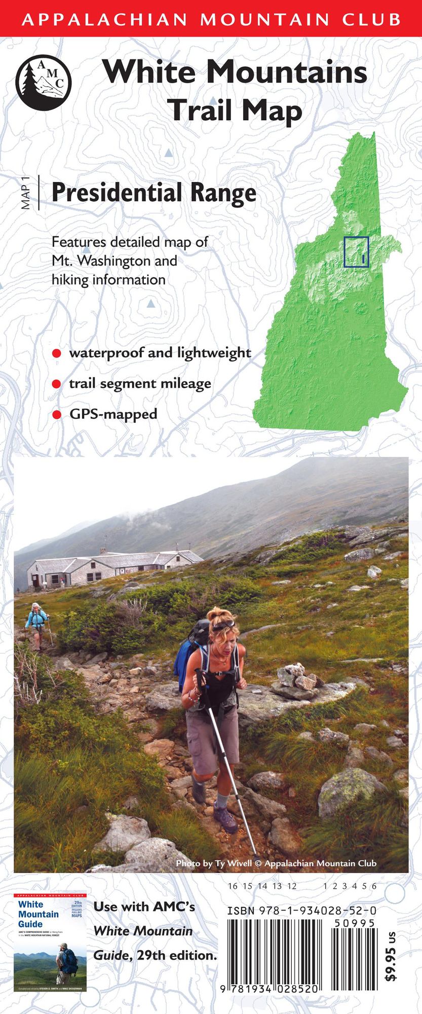 AMC Map: Presidential Range: White Mountains Trail Map