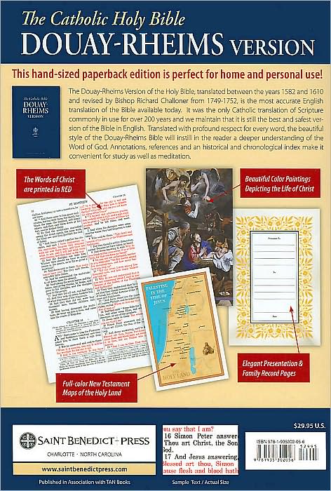 The Holy Bible Douay Rheims Version: Standard Size Paperback
