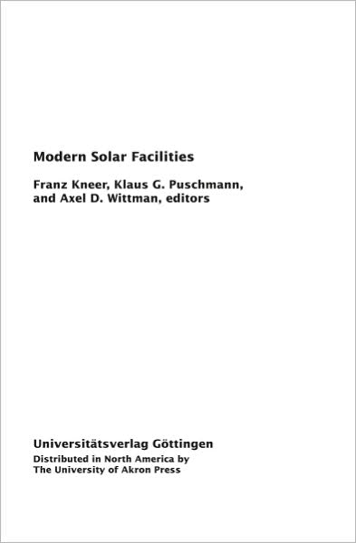 Modern Solar Facilities: Advanced Solar Science, Proceedings of a Workshop held at Göttingen, September 27-29, 2006