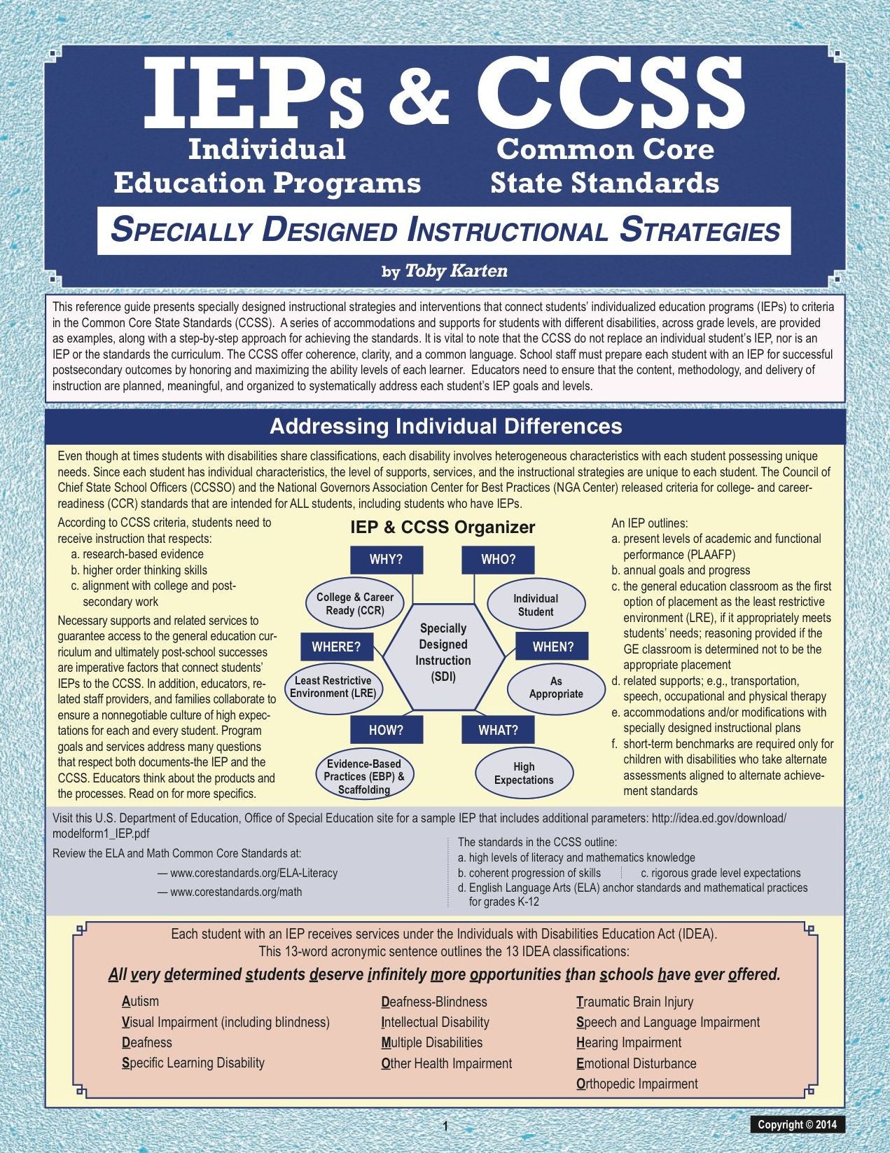 IEPs & CCSS: Specially Designed Instructional Strategies