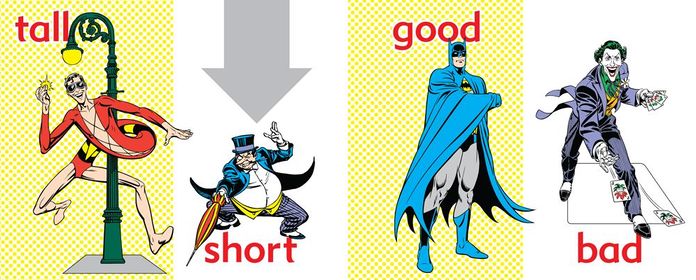Super Heroes Book of Opposites