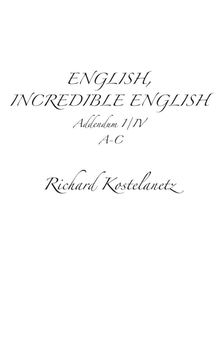 English, Incredible English Addendum I/IV
