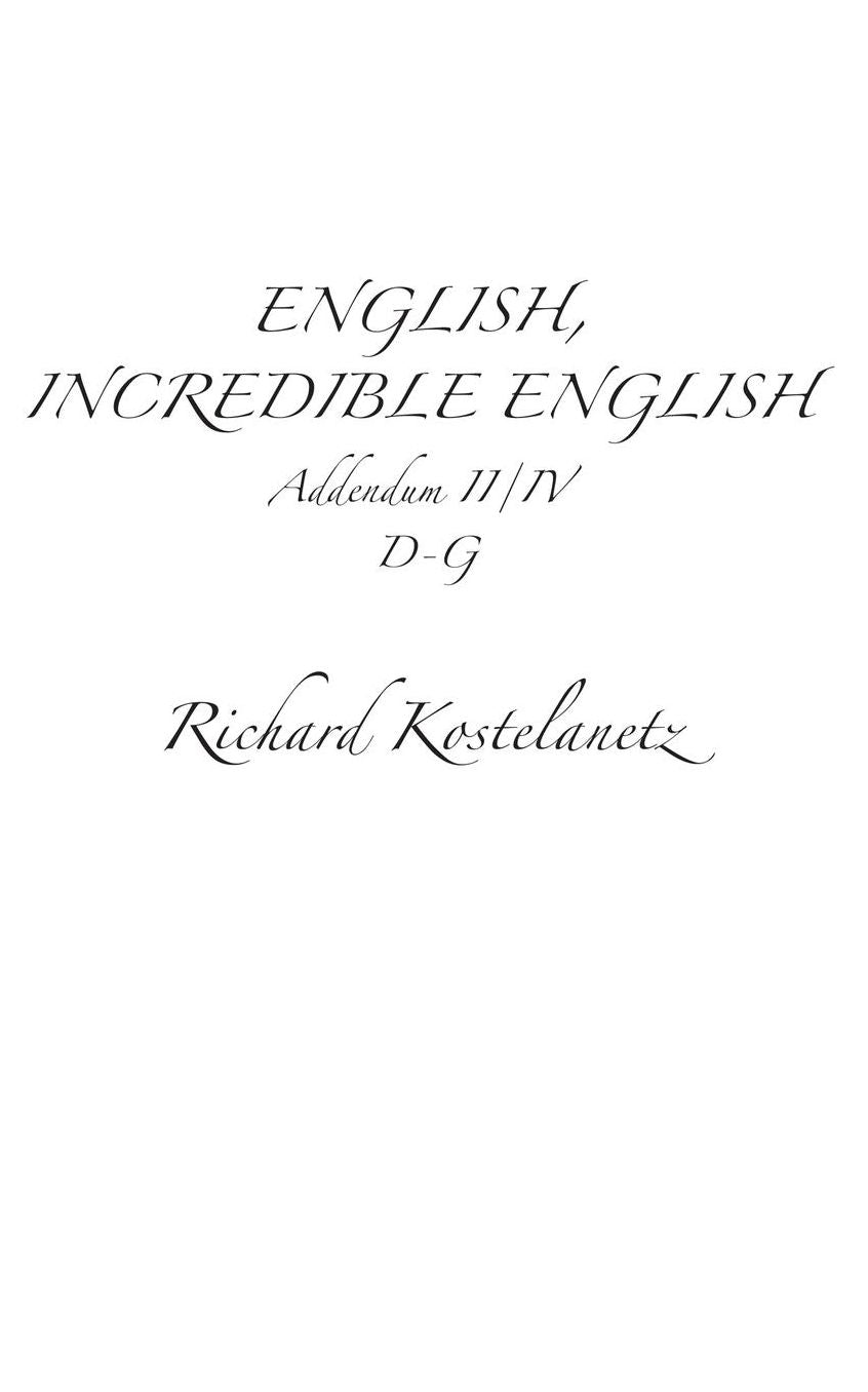 English, Incredible English Addendum II/IV