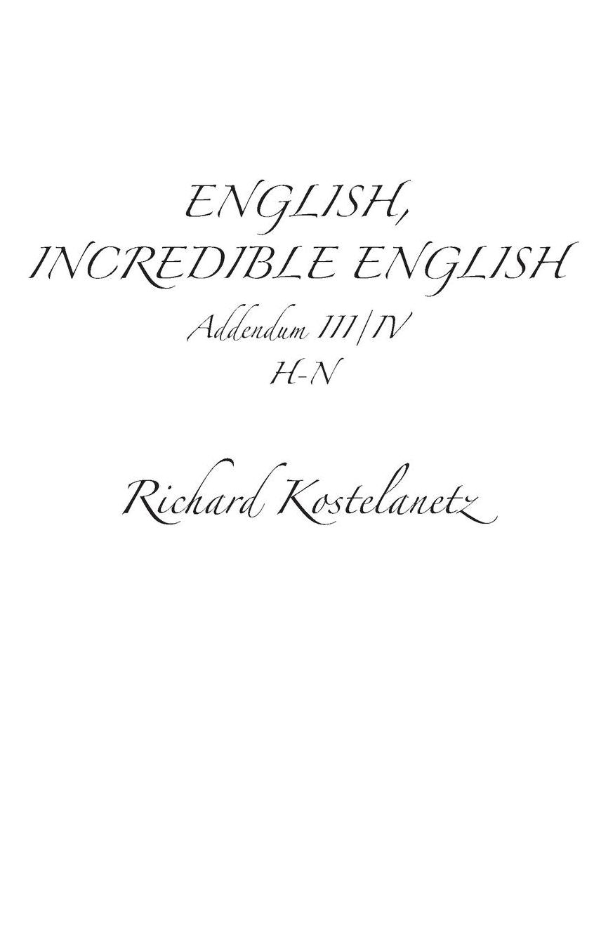 English, Incredible English Addendum III/IV
